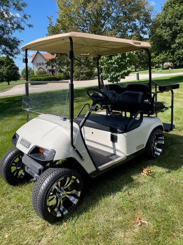 14" Vampire Machined/Black Aluminum Golf Cart Wheels and 205/30-14 Low-Profile DOT Street & Turf Tires Combo - Set of 4