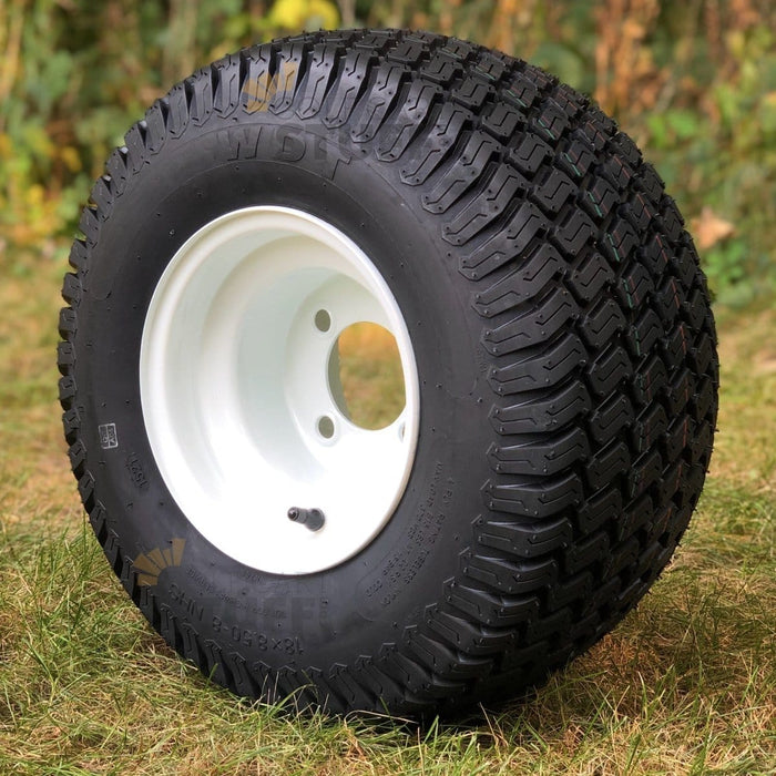 18x8.5-8 Turf All Terrain Tires and 8" OEM Steel Golf Cart Wheels Combo - Set of 4 (Fits all carts!)