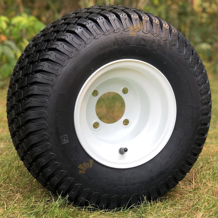 18x8.5-8 Turf All Terrain Tires and 8" OEM Steel Golf Cart Wheels Combo - Set of 4 (Fits all carts!)