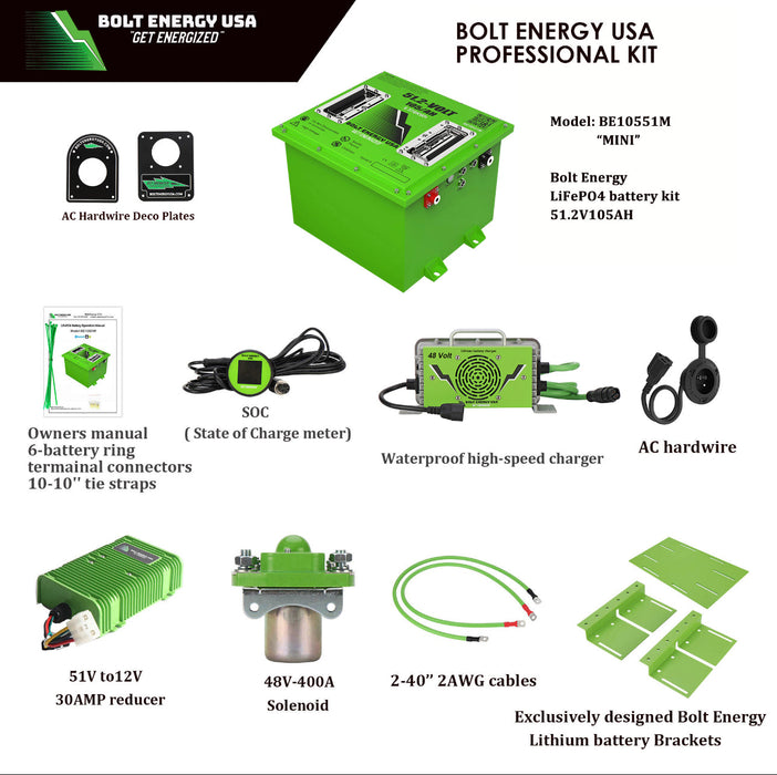 Bolt Energy 48V Lithium Golf Cart Battery Bundle