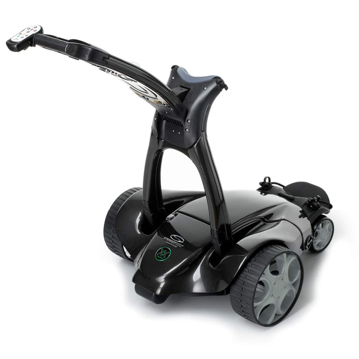 Stewart Golf X10 Follow Electric Golf Push Cart Black Back View