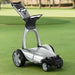 Stewart X10 Follow Electric Golf Push Cart Silver in a Golf Course