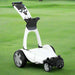 Stewart X10 Follow Electric Golf Push Cart White in a Golf Course